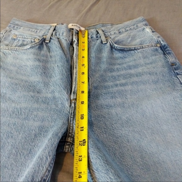 Agolde Riley High Rise Light Wash Crop Jeans Blur - Picture 11 of 11